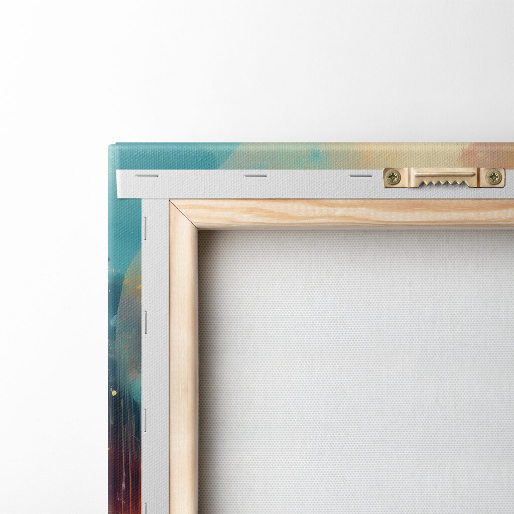 Woman standing on a reflective surface with trees and a large moon