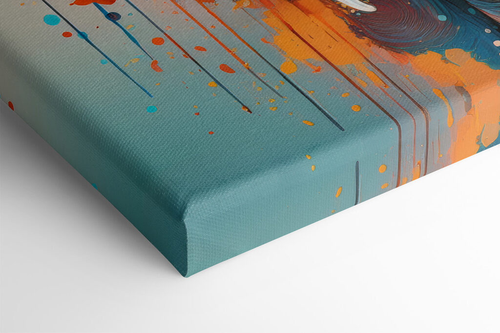 An elephant with colorful paint splatters