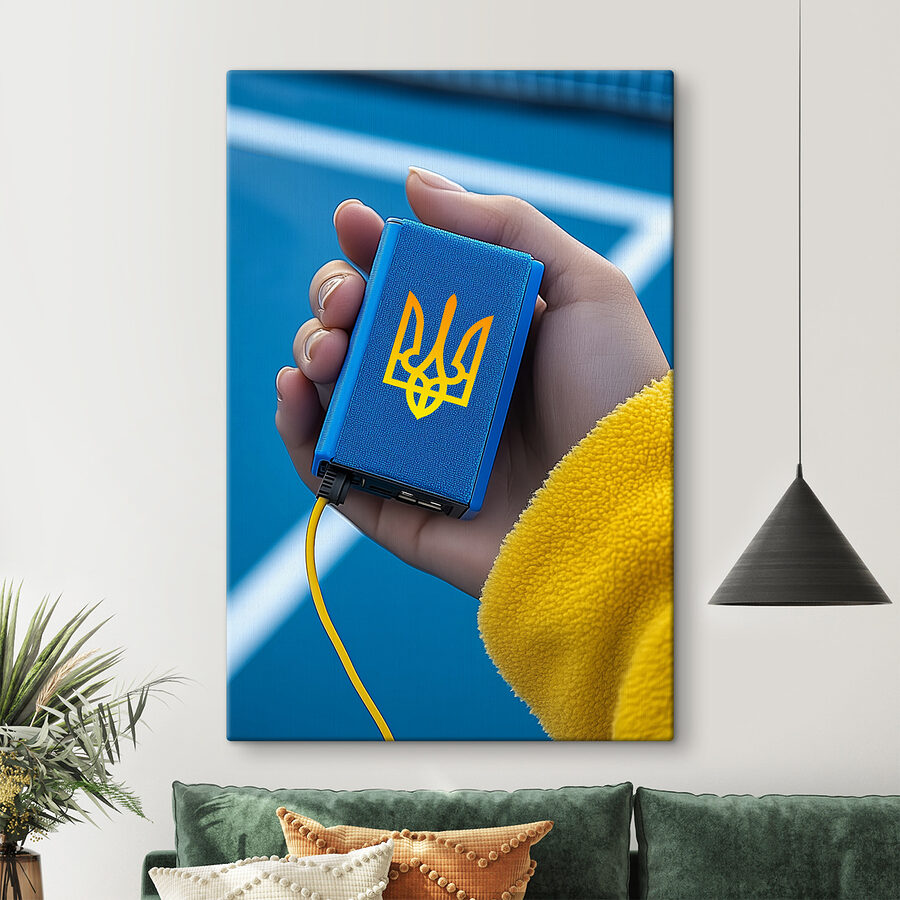 Рука тримає синій пристрій