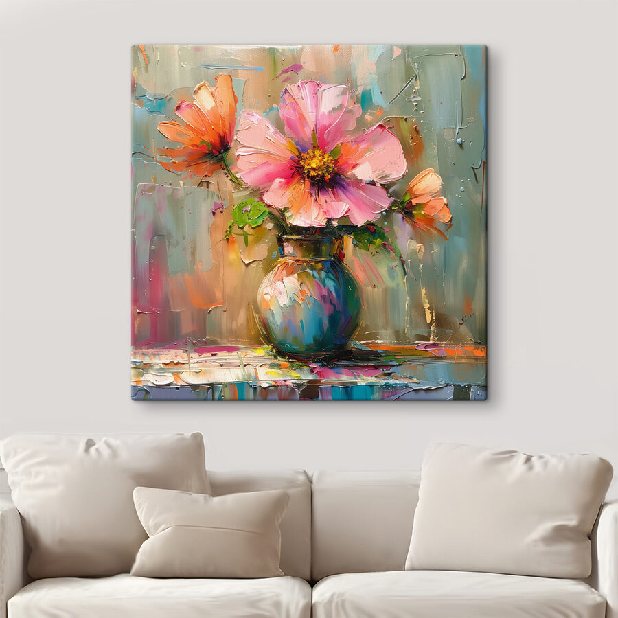 Painting of flowers in a vase Painting of flowers in a vase