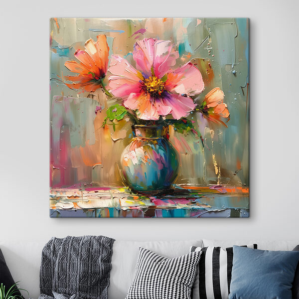 Painting of flowers in a vase Painting of flowers in a vase