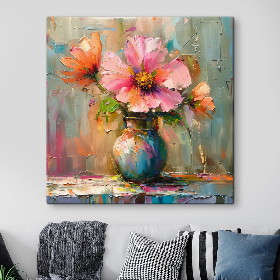 Painting of flowers in a vase Painting of flowers in a vase