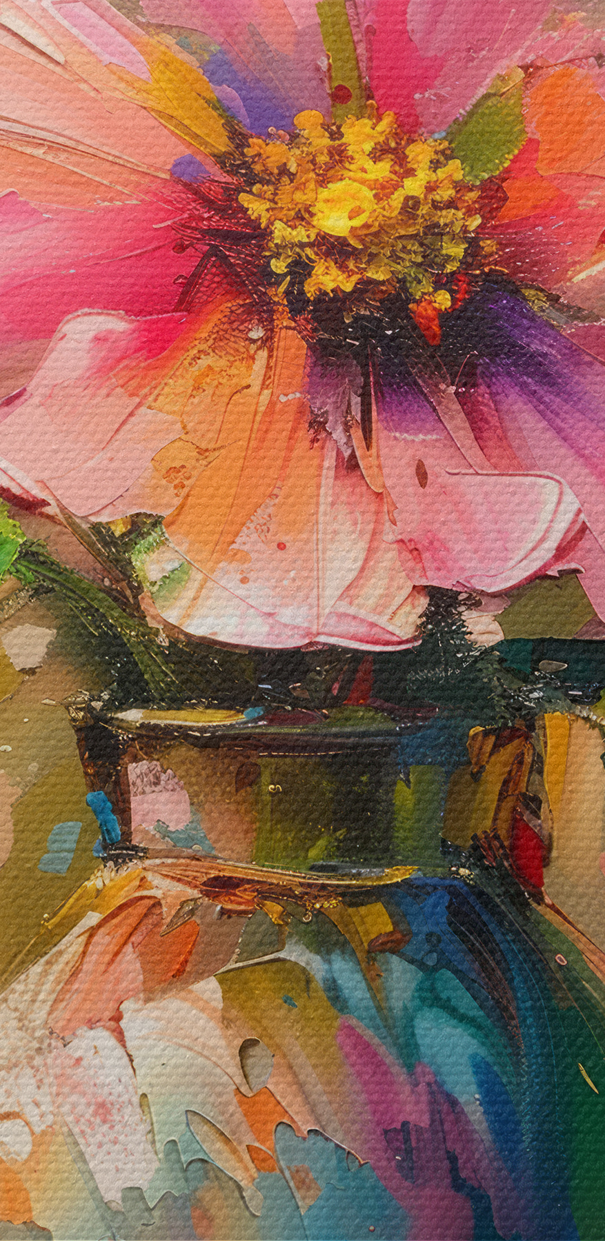 Painting of flowers in a vase Painting of flowers in a vase