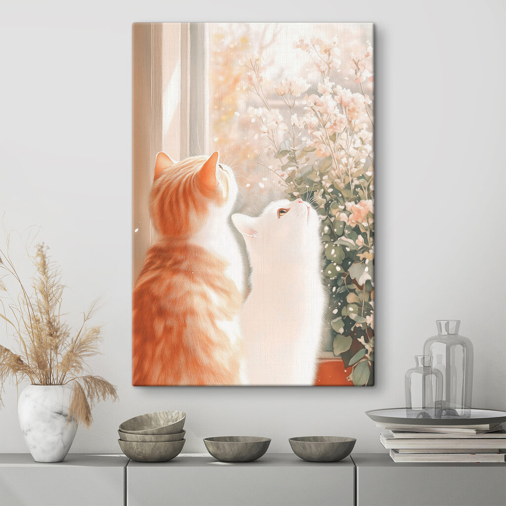 Two cats looking out a window Two cats looking out a window