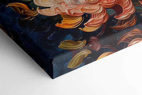 Painting of flowers on a blue background Painting of flowers on a blue background