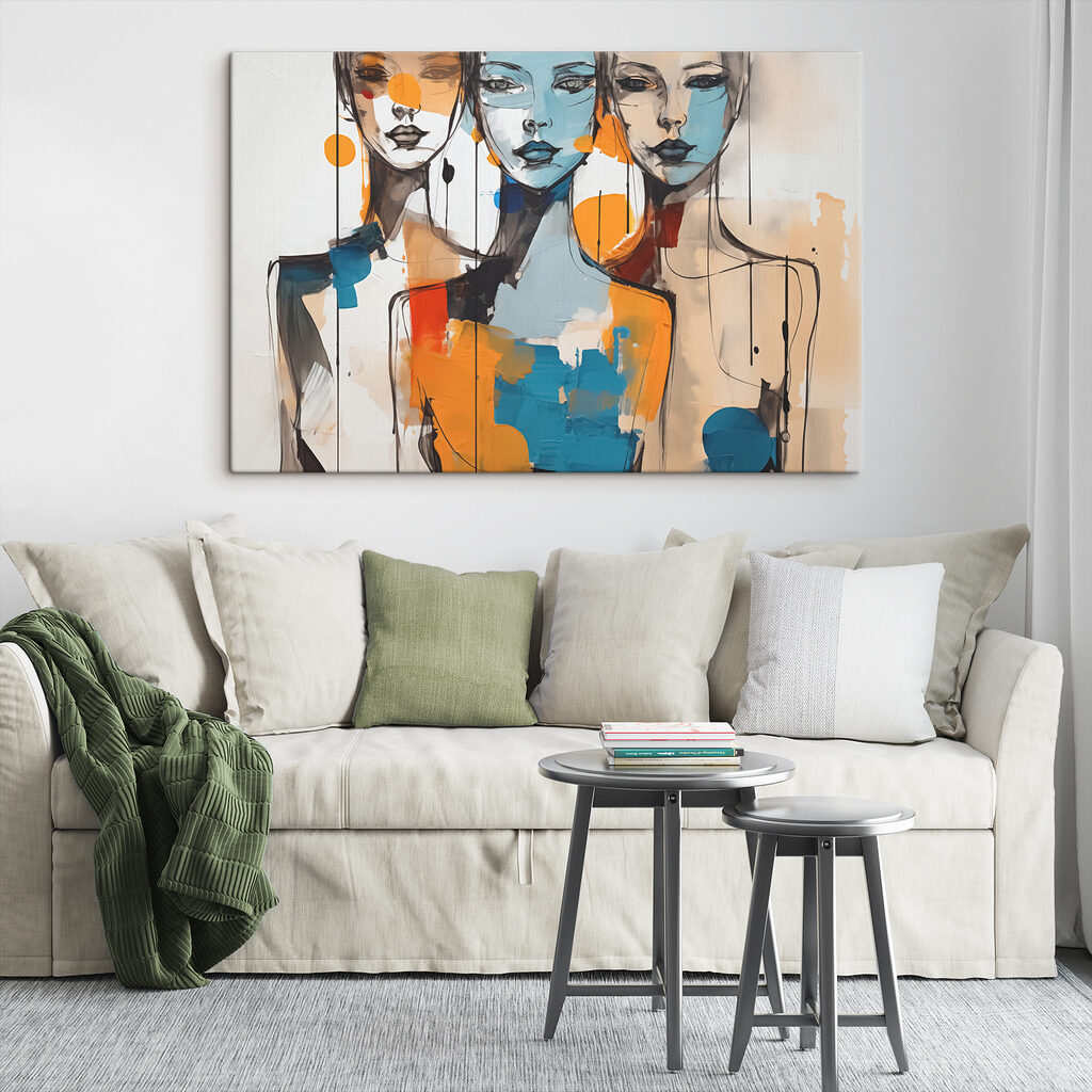 Painting of women's faces