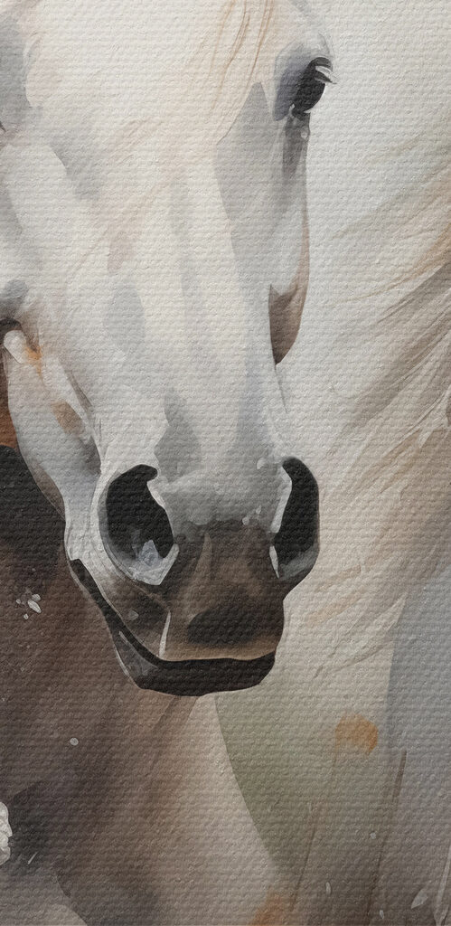 Painting of horses with flowers Painting of horses with flowers