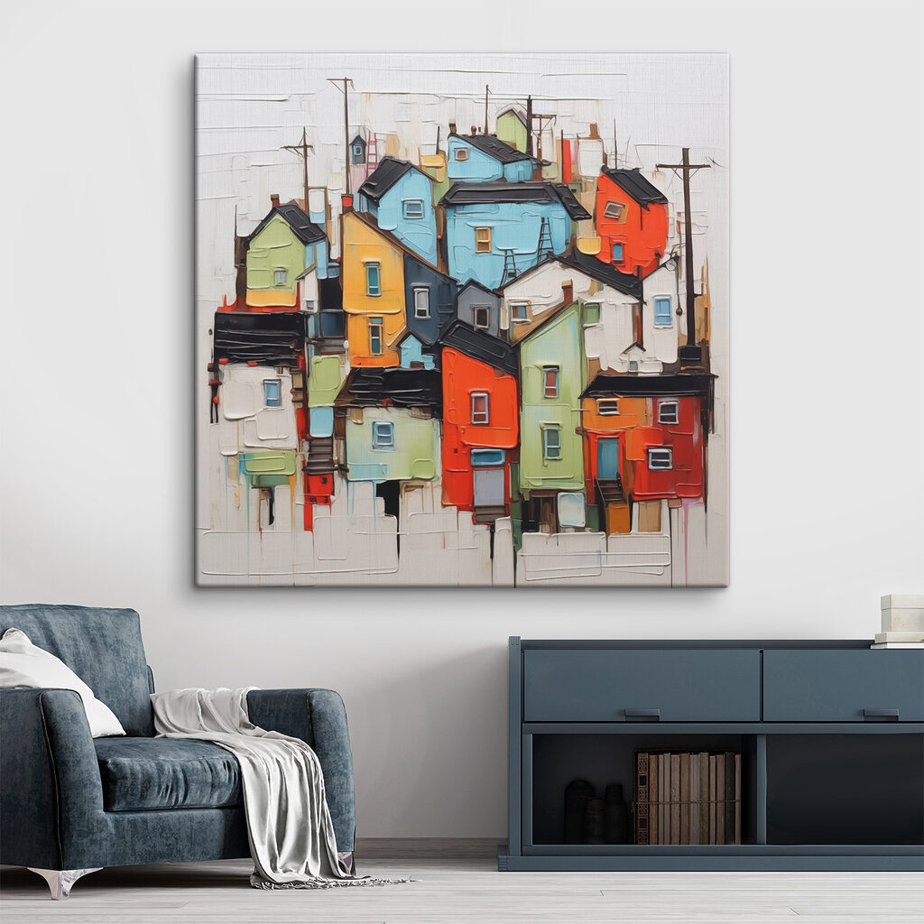 Painting of a city Painting of a city