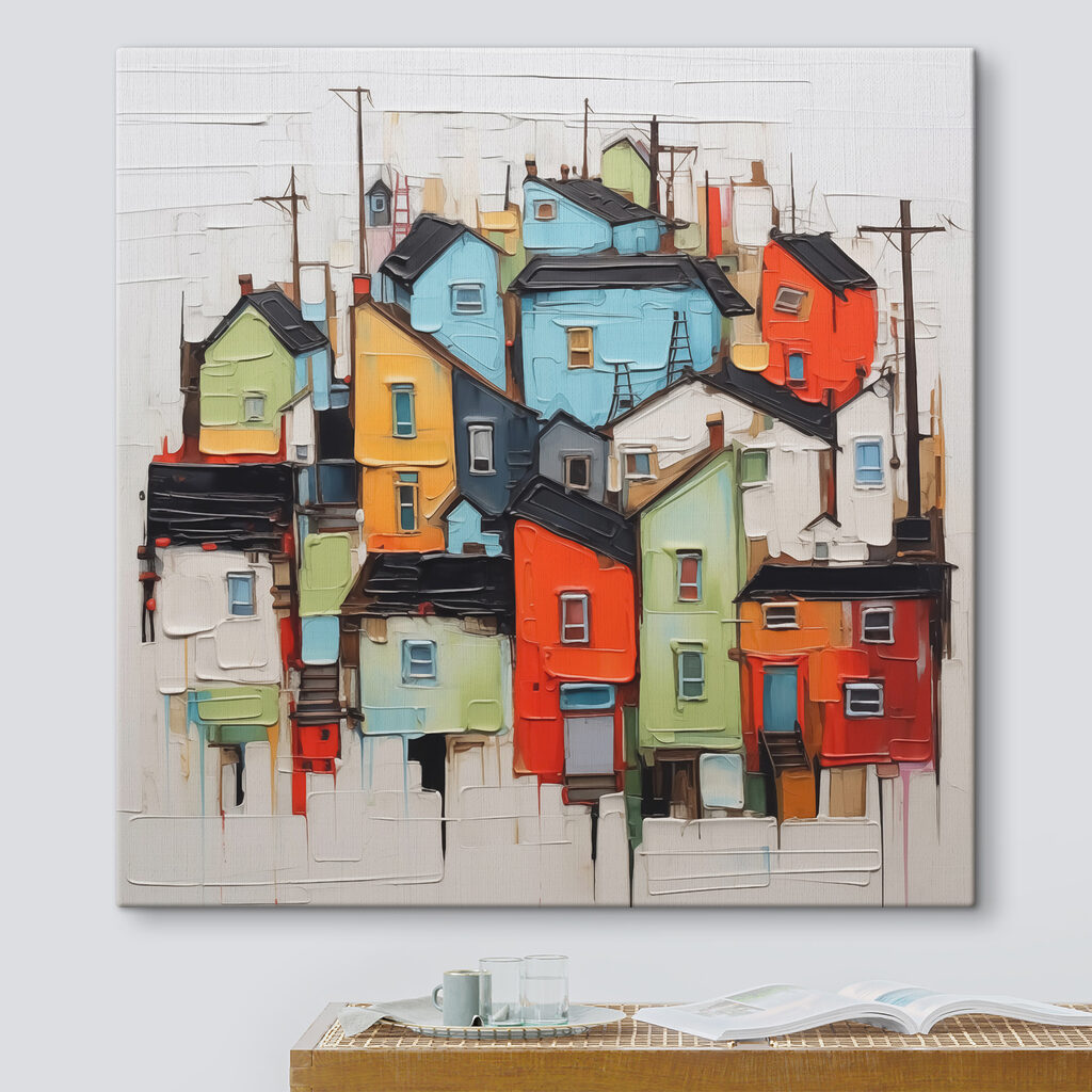 Painting of a city Painting of a city