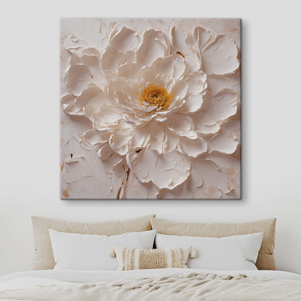 White flower with a yellow center White flower with a yellow center