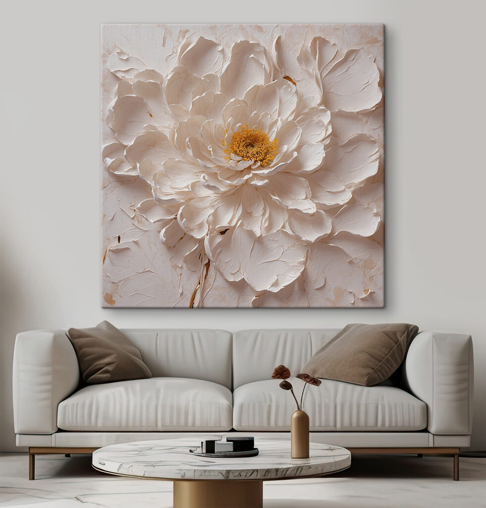 White flower with a yellow center White flower with a yellow center