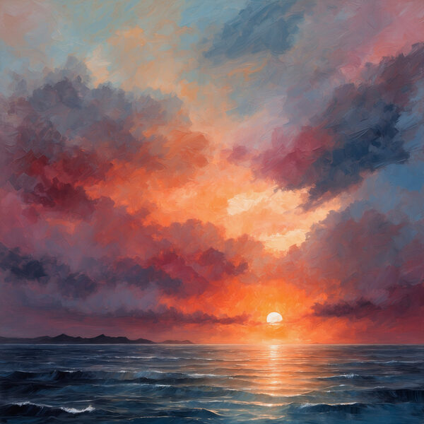 Sunset over the ocean