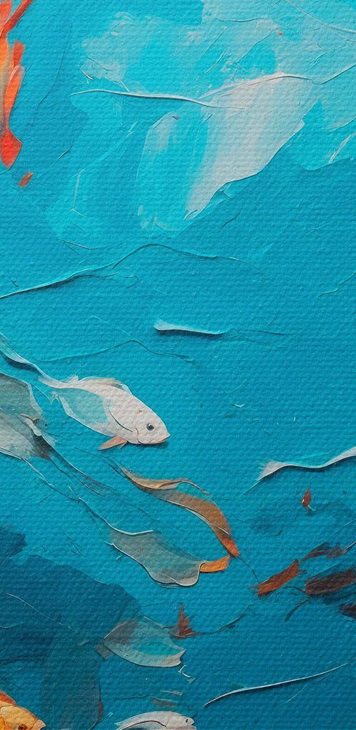 Painting of fish swimming in the water Painting of fish swimming in the water