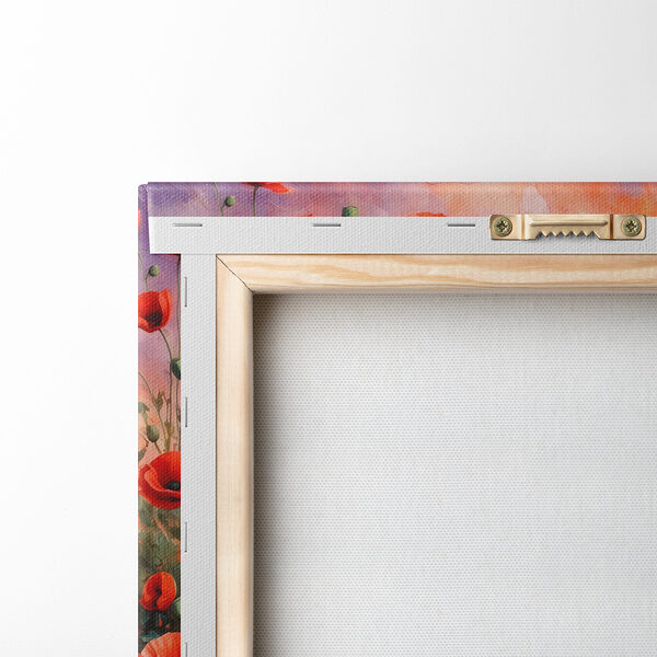 Painting of red flowers and water Painting of red flowers and water