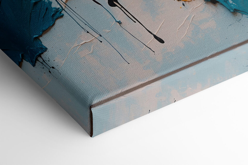 Painting of blue and orange paint Painting of blue and orange paint