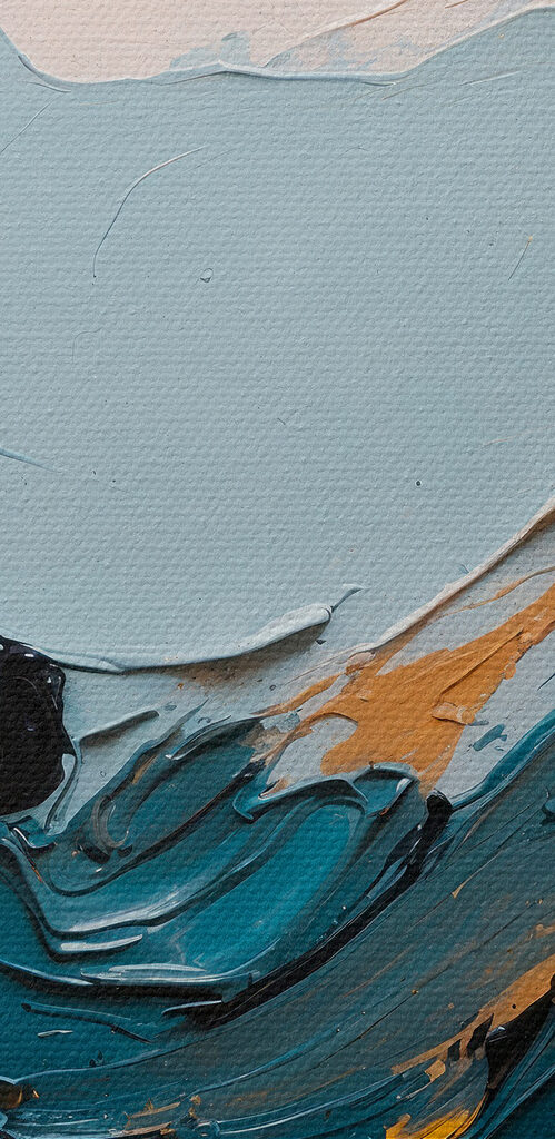 Painting of blue and orange paint Painting of blue and orange paint