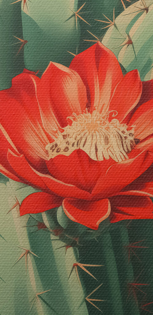 Cactus with red flowers Cactus with red flowers