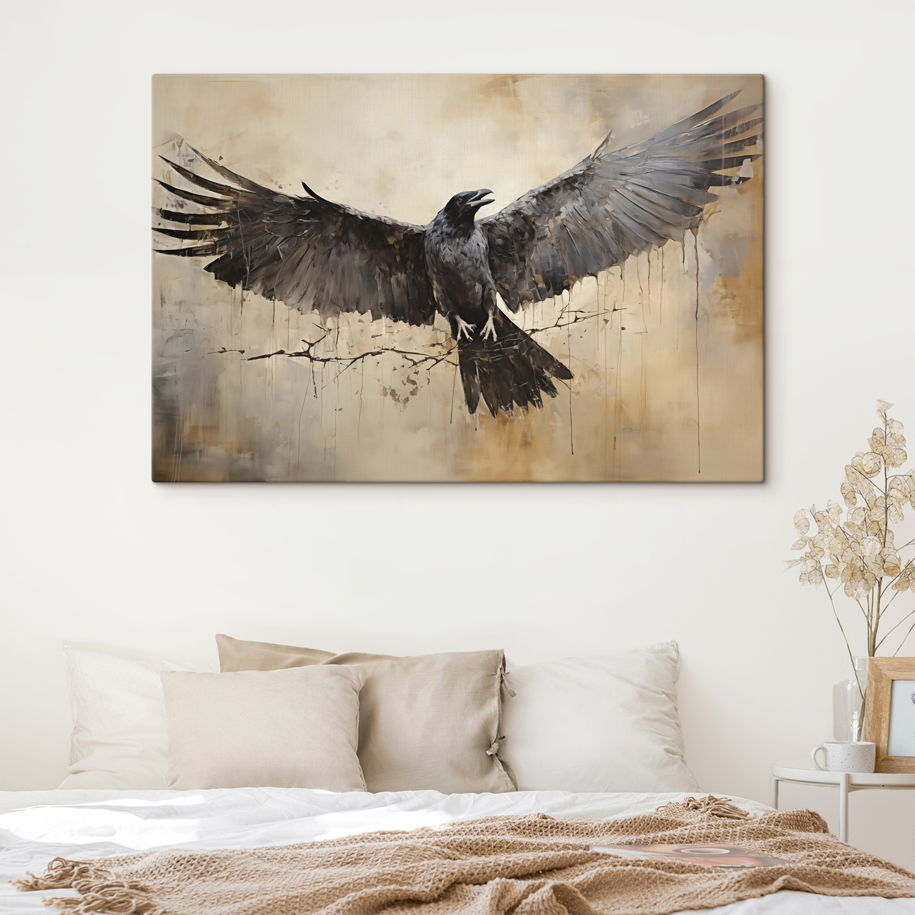 Bird with wings spread