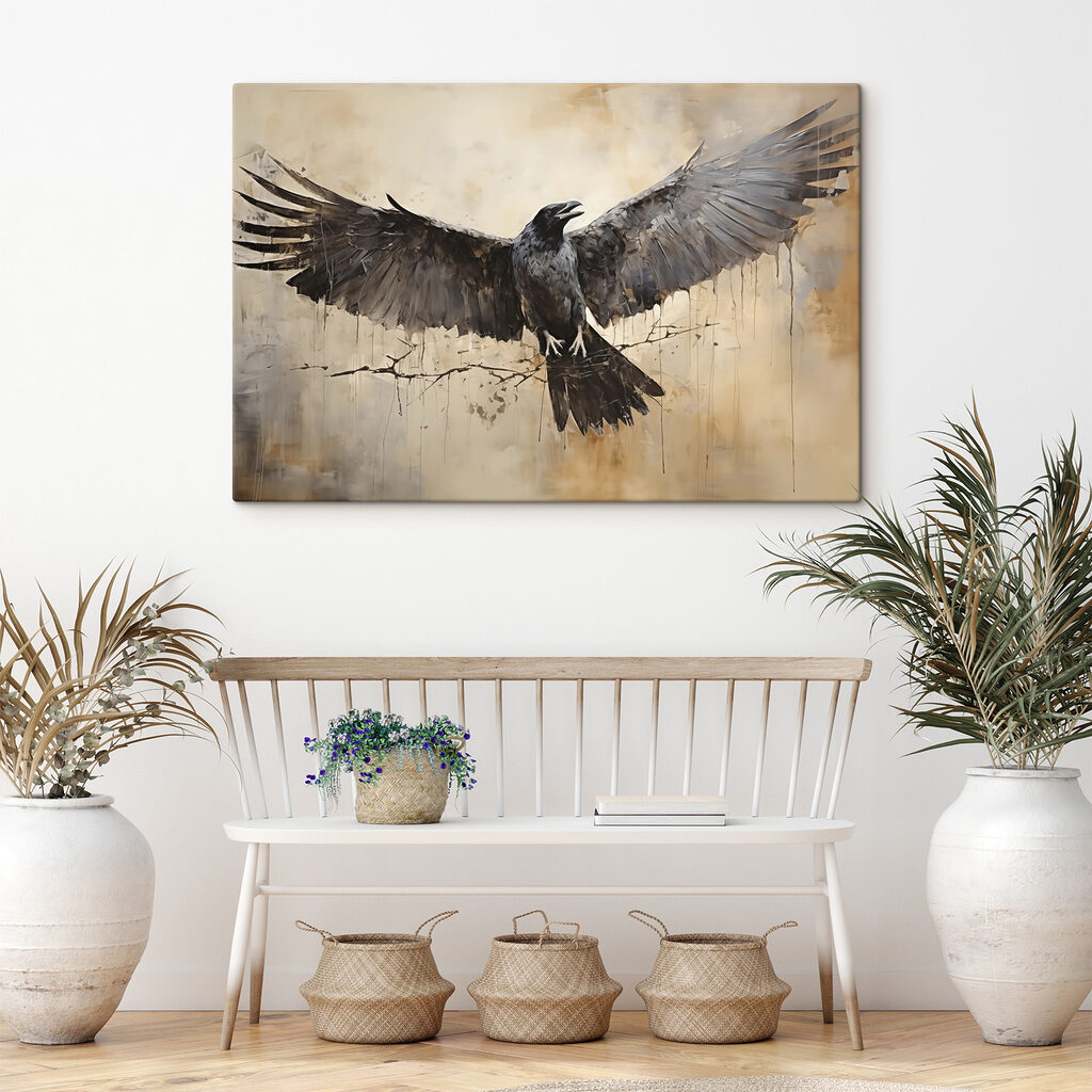 Bird with wings spread