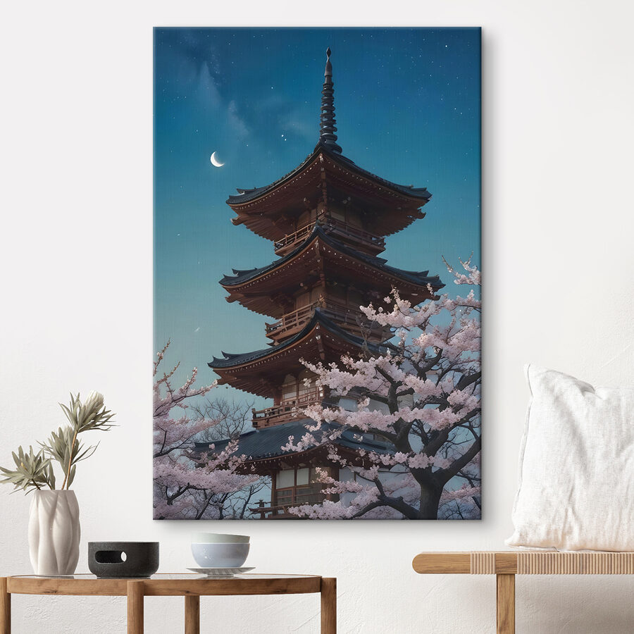 Pagoda with cherry blossoms Pagoda with cherry blossoms