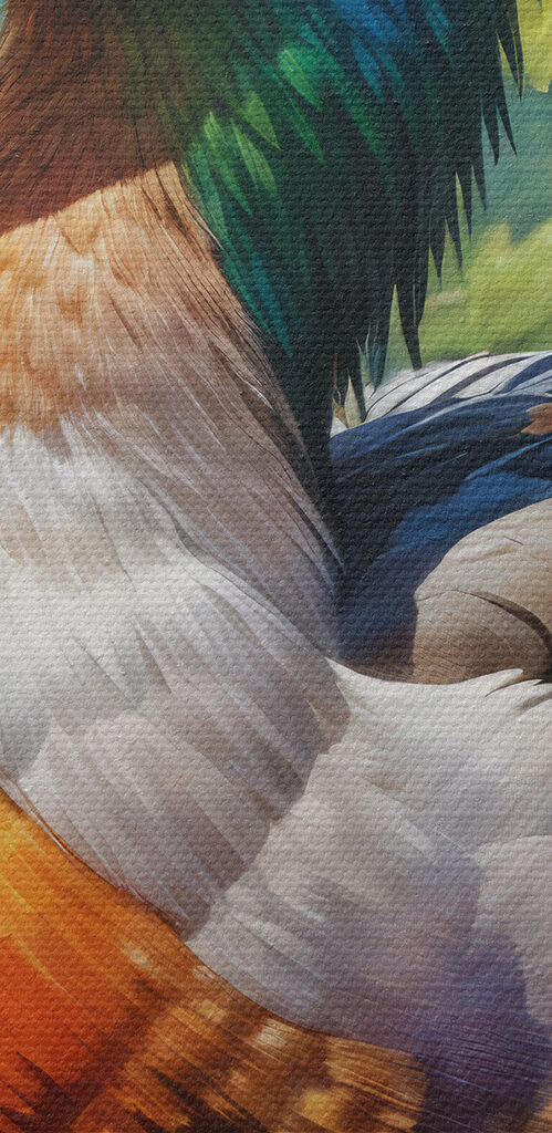 Colorful duck in water