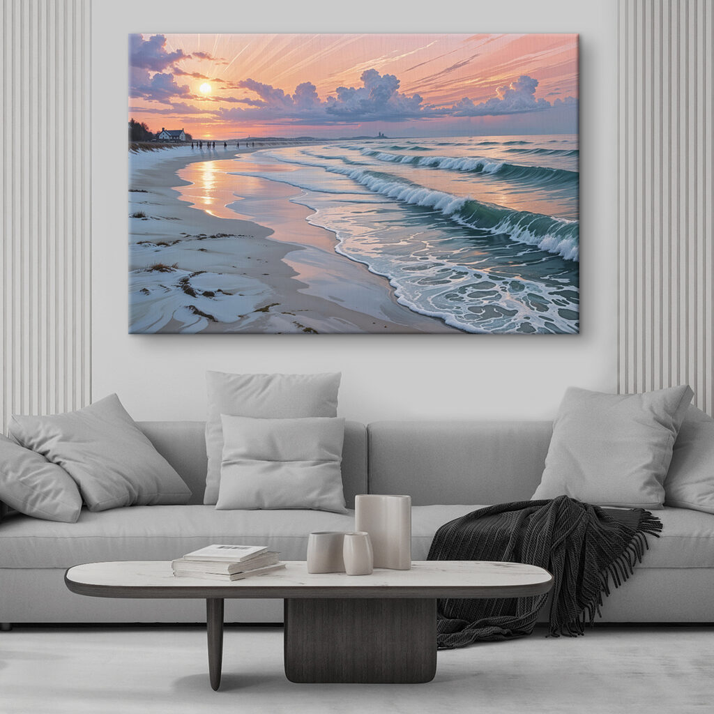 Beach with waves and people on it Beach with waves and people on it