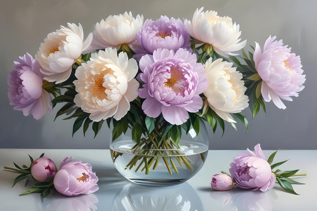 Vase of flowers on a table