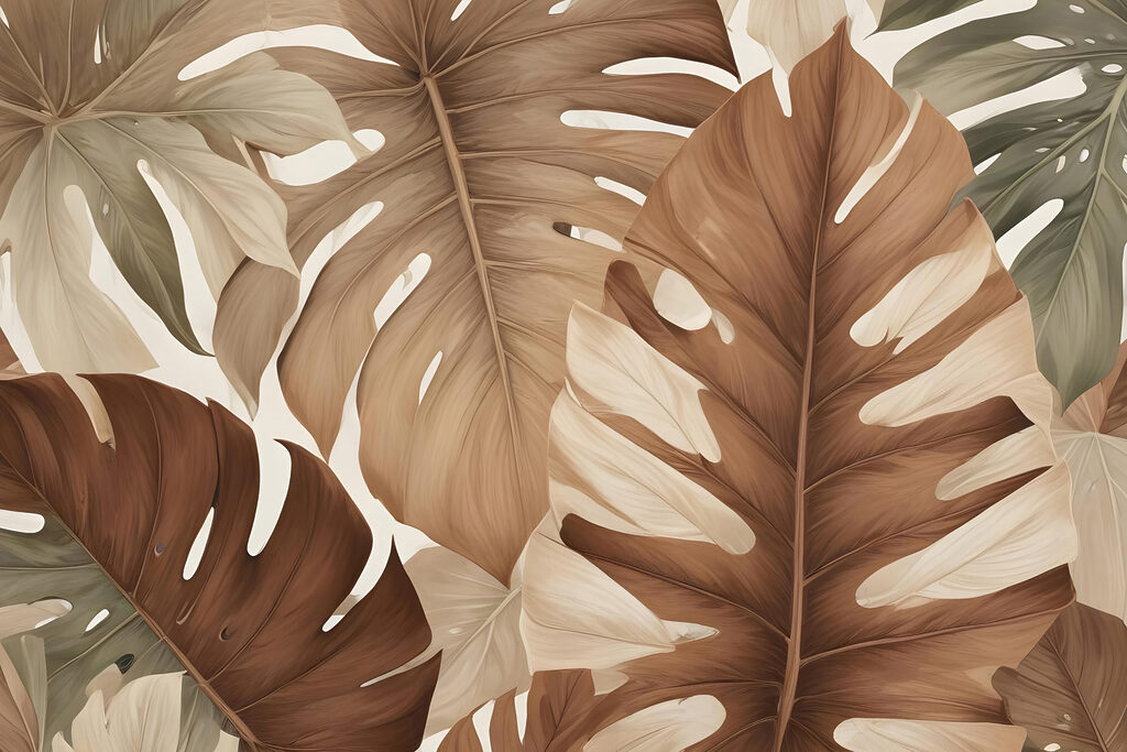 Group of brown and white leaves Group of brown and white leaves
