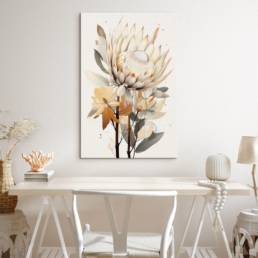 Flower with leaves and a white flower Flower with leaves and a white flower