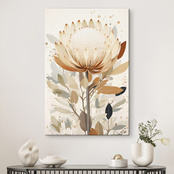 Картина Квітка з листям і пелюстками