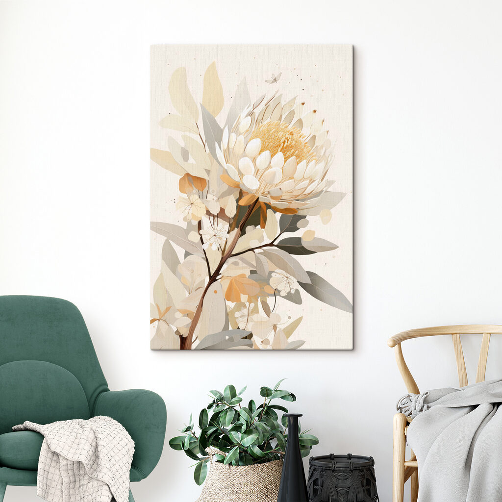 White flower with yellow center