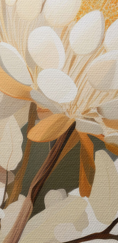 White flower with yellow center