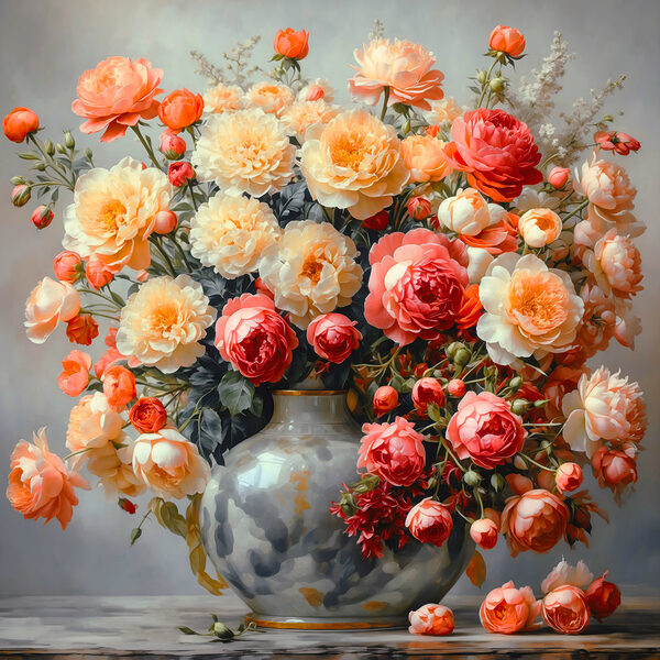 Vase of flowers on a table Vase of flowers on a table