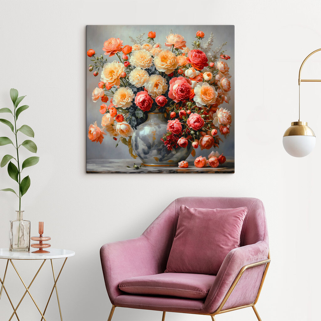 Vase of flowers on a table