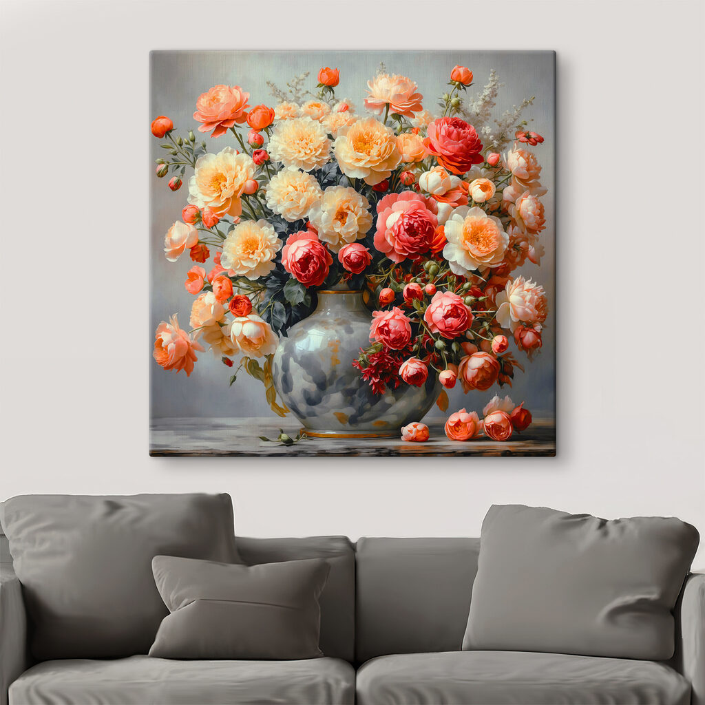 Vase of flowers on a table