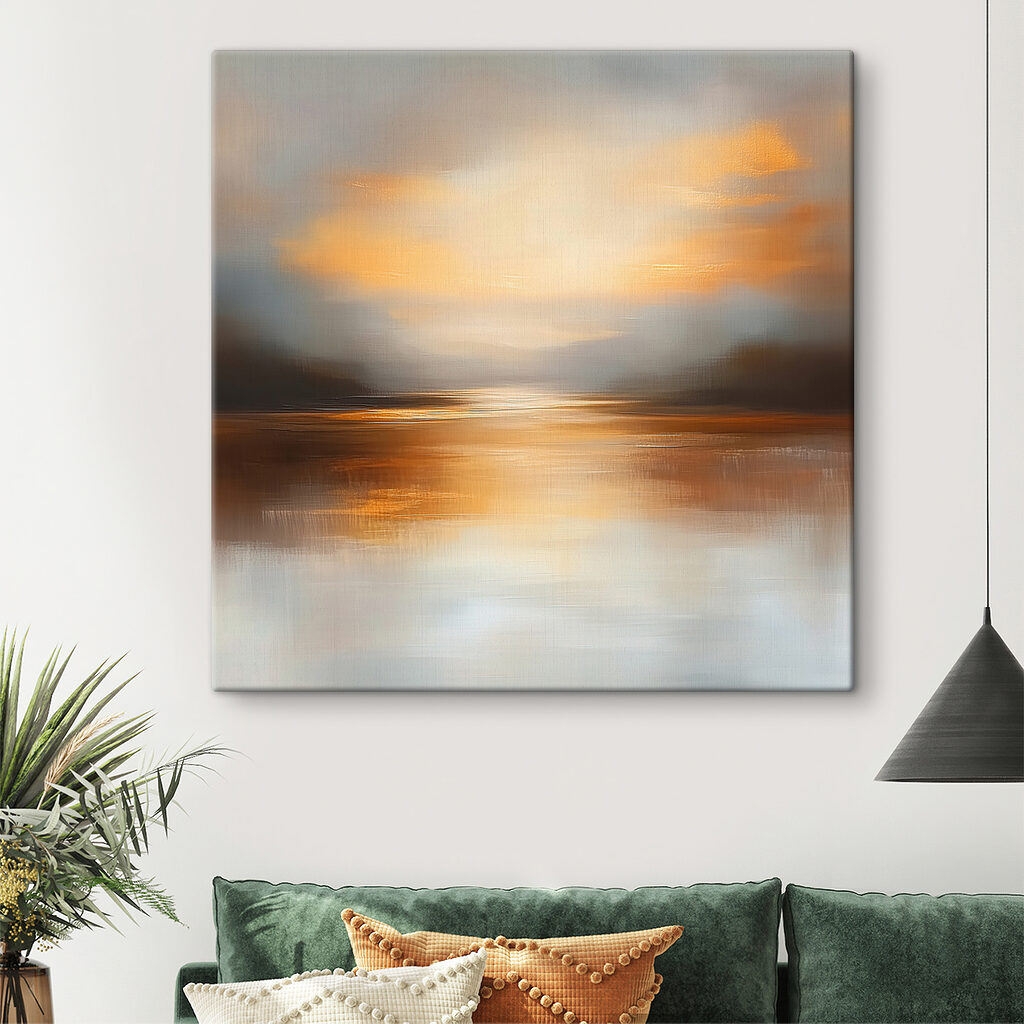 Sunset over a body of water