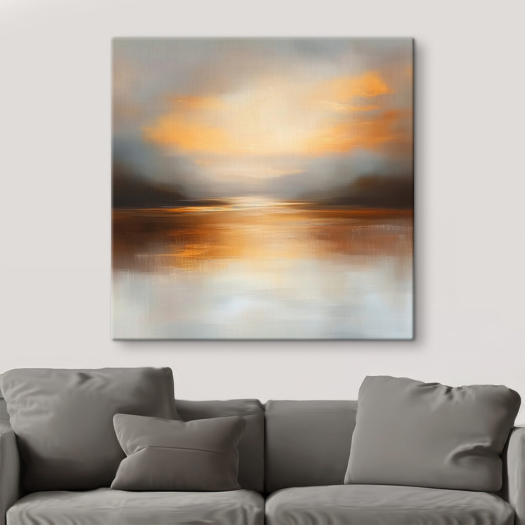Sunset over a body of water