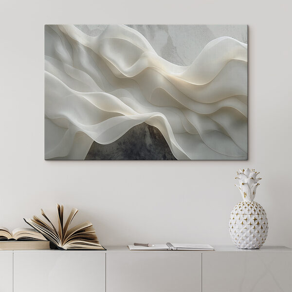 White fabric with wavy folds White fabric with wavy folds