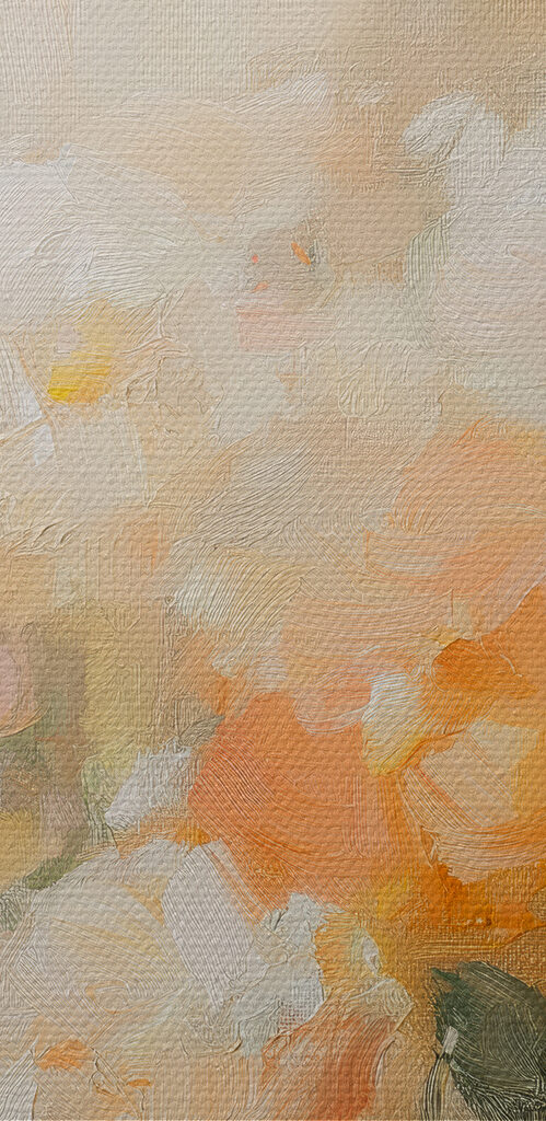 Painting of flowers on a white surface Painting of flowers on a white surface