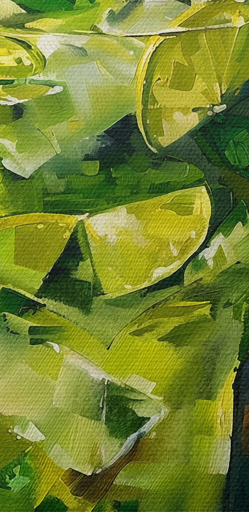 Painting of a drink with limes and ice