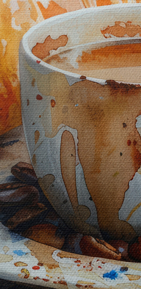 Акварель філіжанки кави та круасана Акварель філіжанки кави та круасана