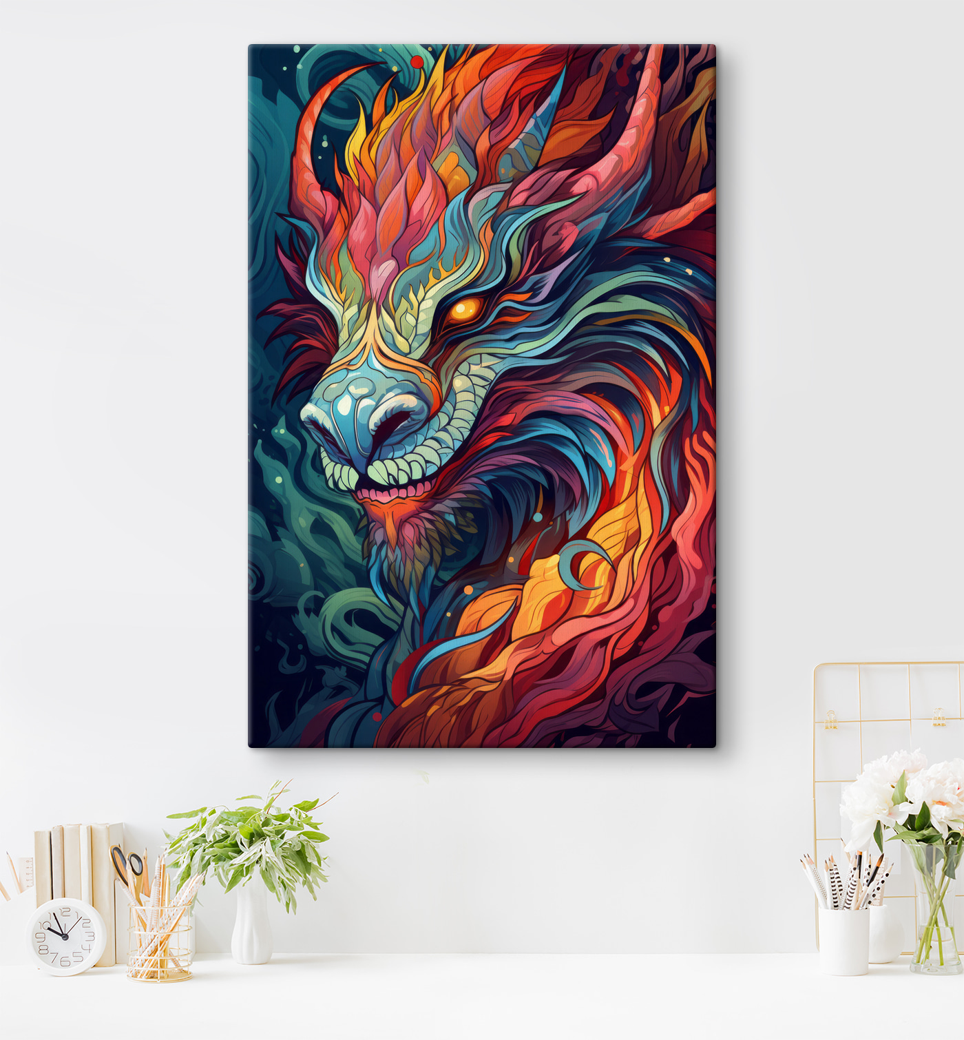 Colorful art of a dragon Colorful art of a dragon