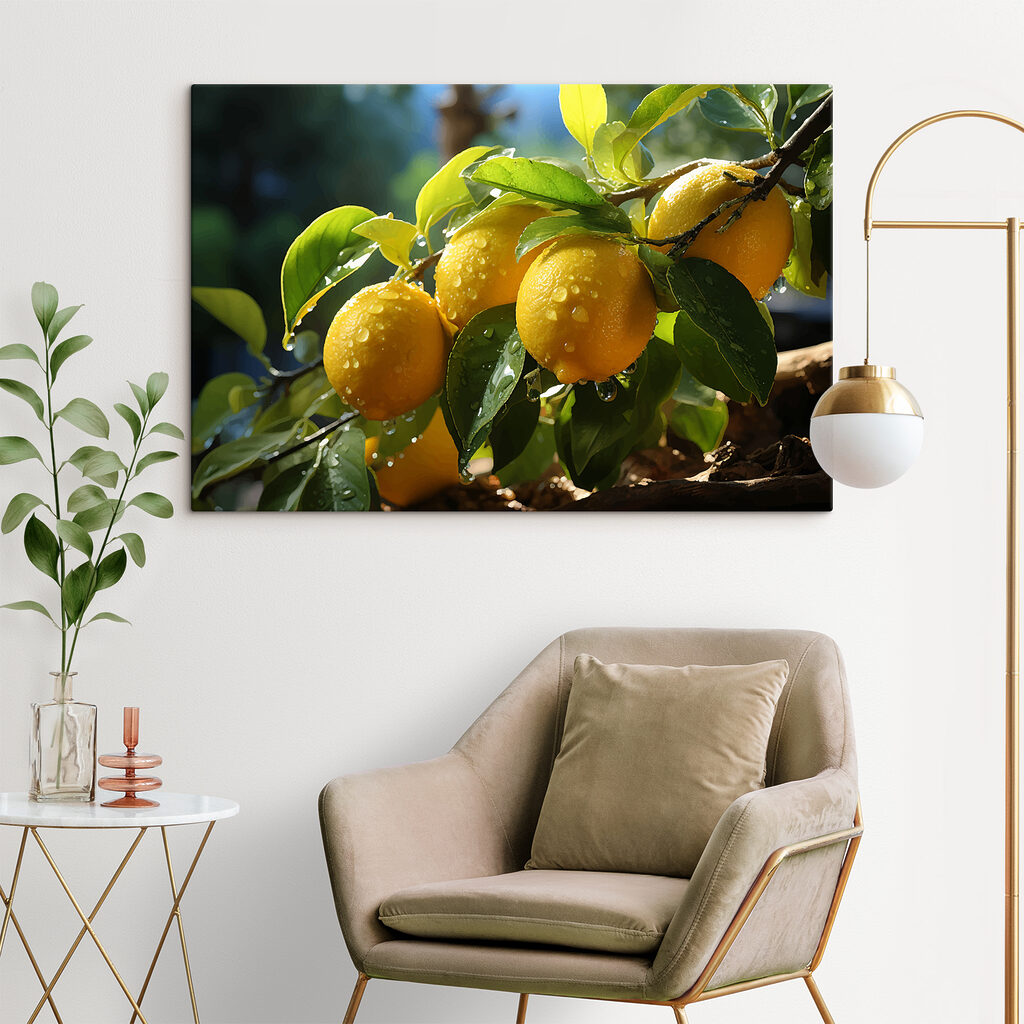 Group of lemons on a tree