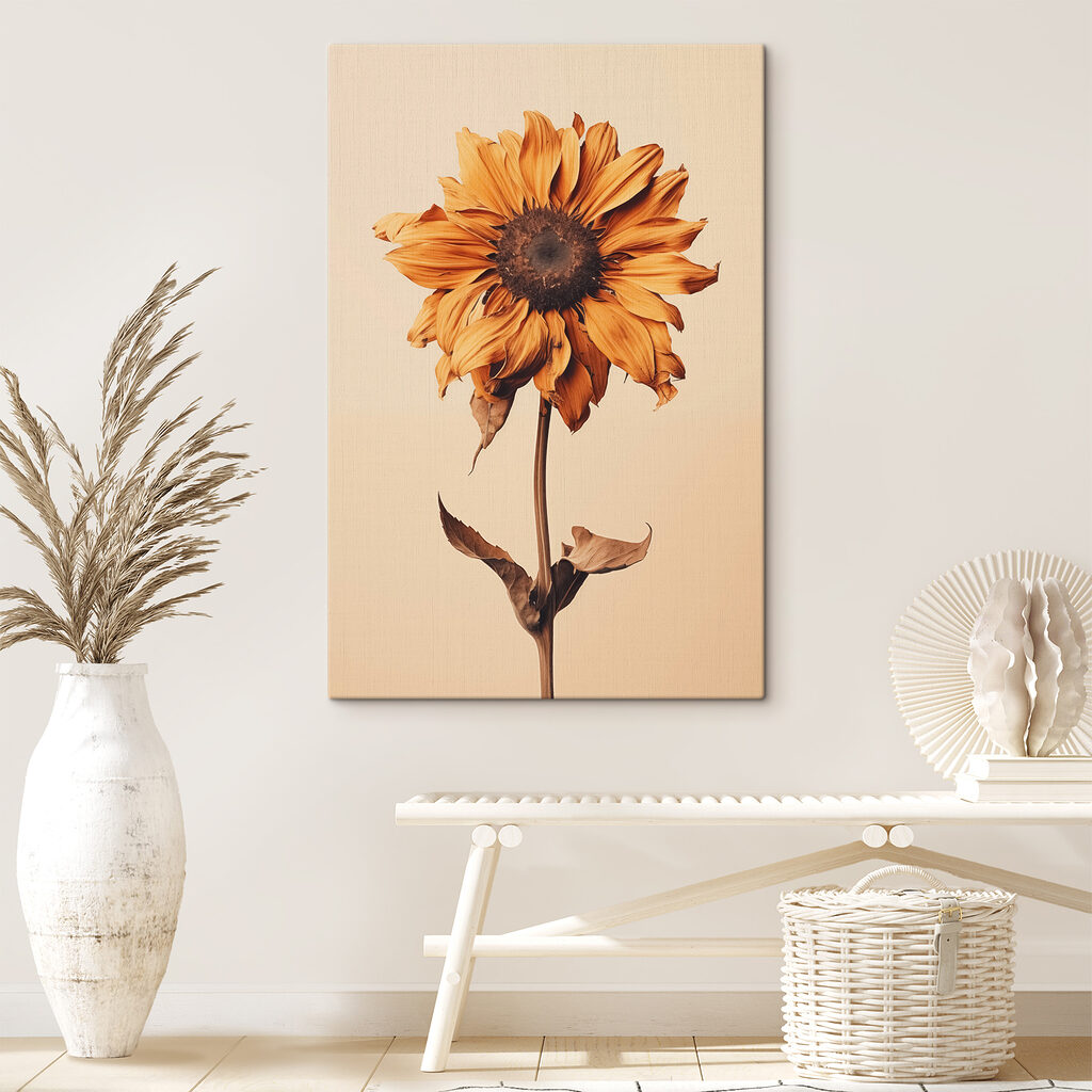 Sunflower with a brown center