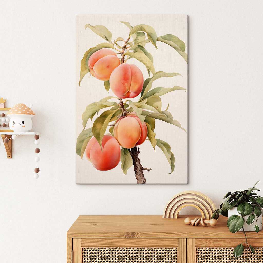 Branch of peaches with leaves Branch of peaches with leaves
