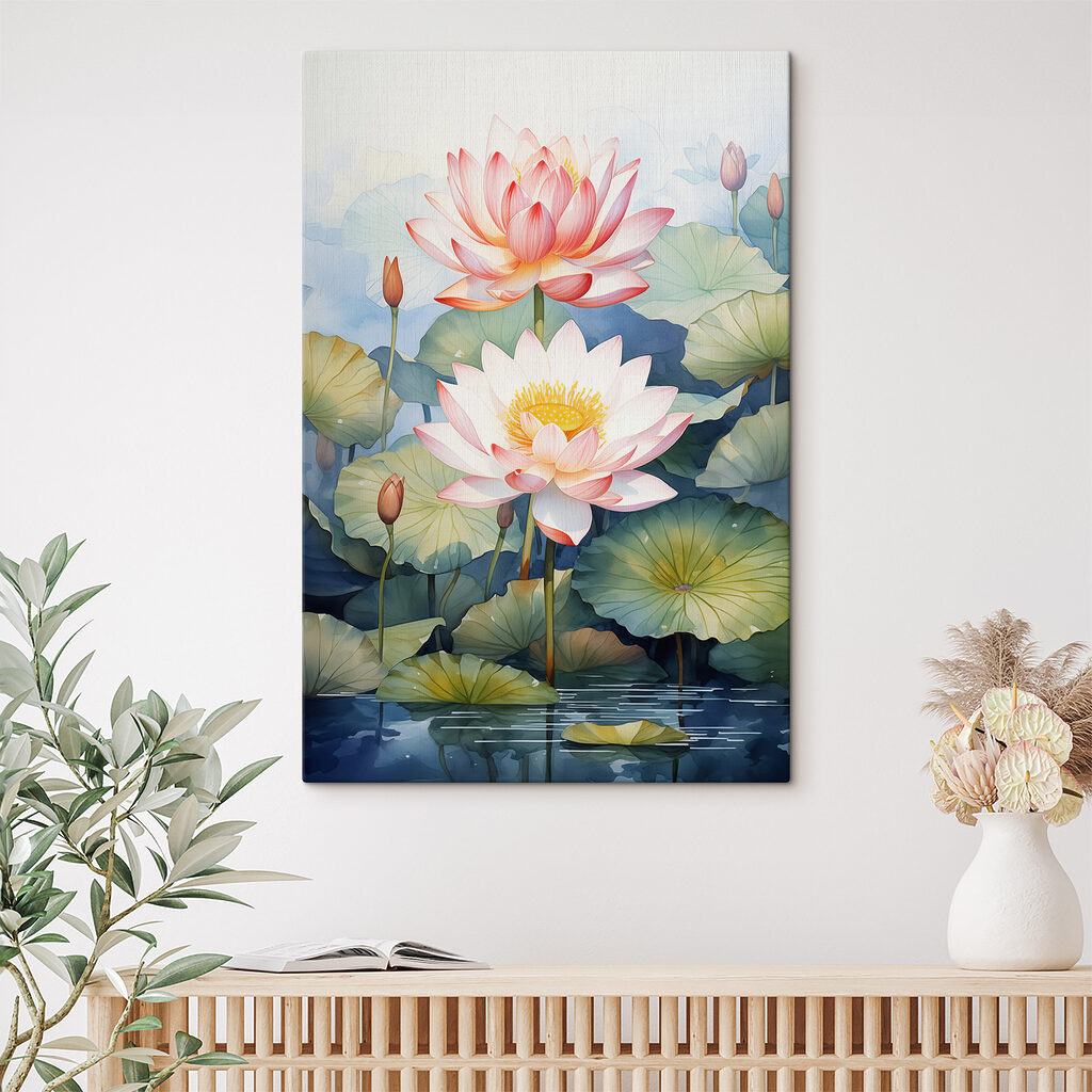 Painting of a flower and leaves Painting of a flower and leaves