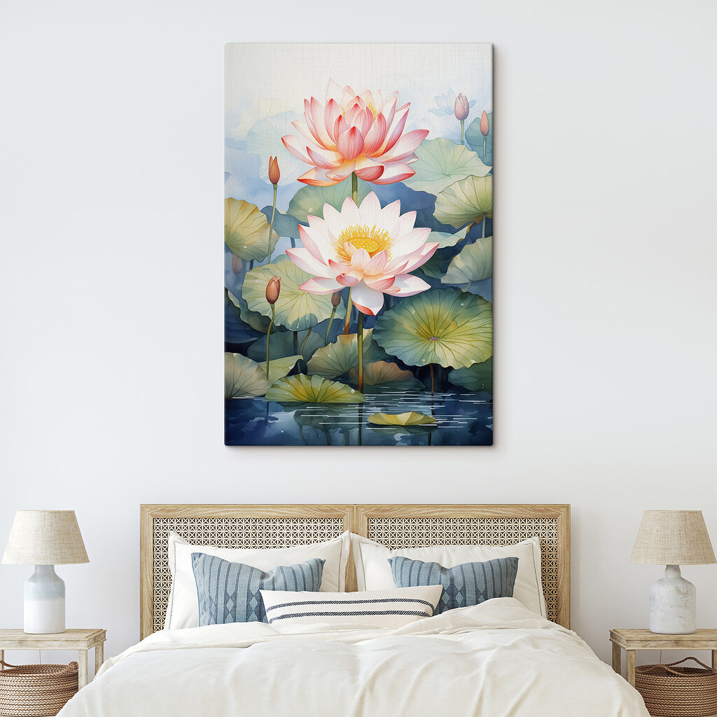 Painting of a flower and leaves Painting of a flower and leaves