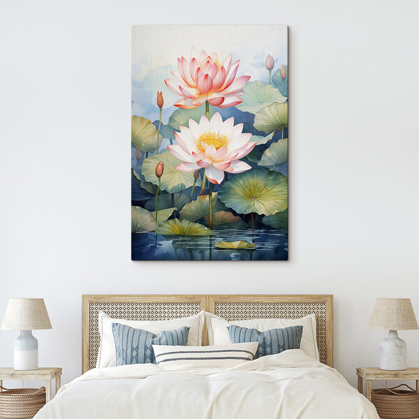 Painting of a flower and leaves Painting of a flower and leaves