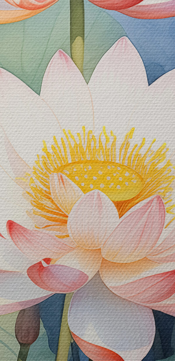 Painting of a flower and leaves Painting of a flower and leaves
