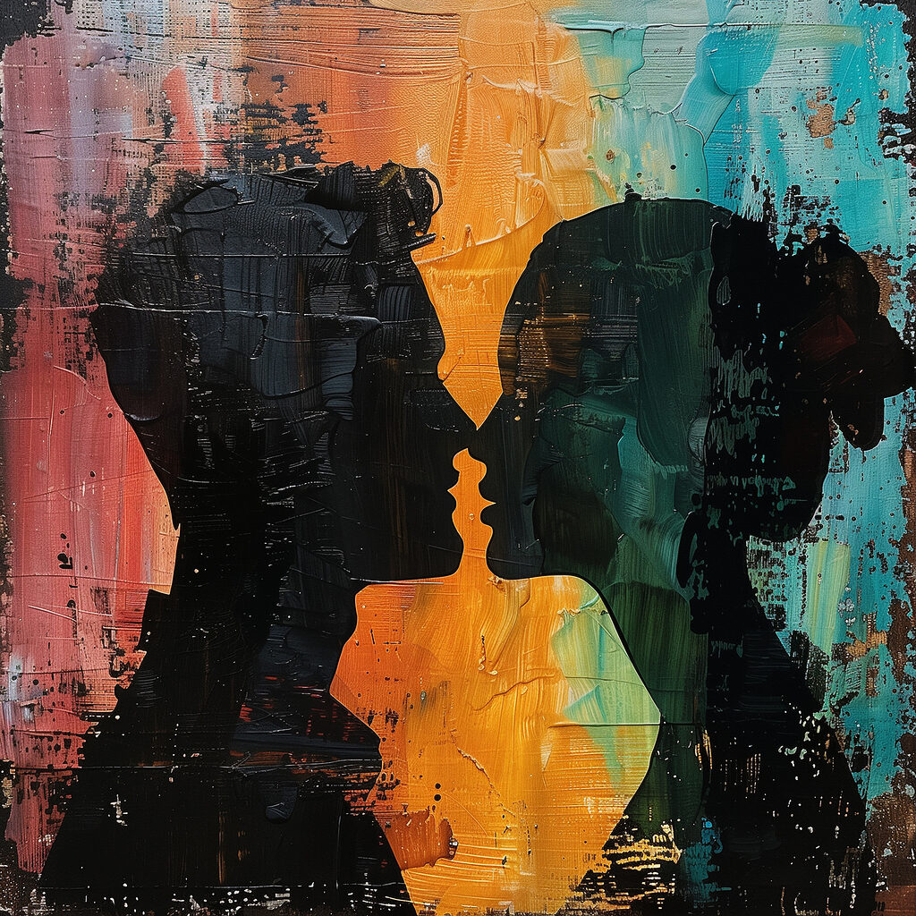 Man and woman kissing Man and woman kissing